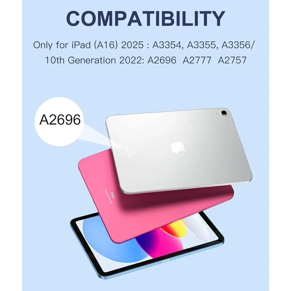 Harvopu Compatible For IPad 11th 10th Generation Case With Keyboard, Folio Cover